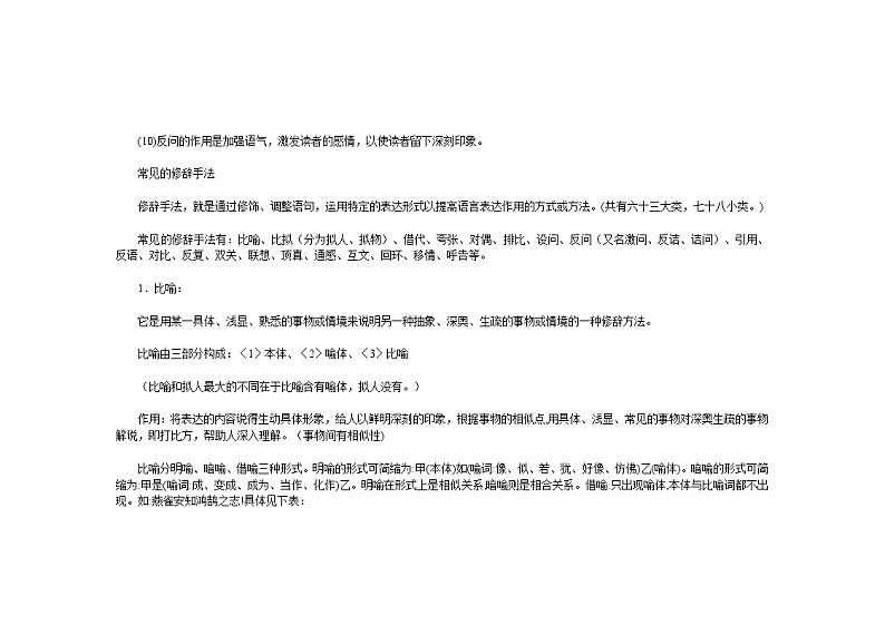 部编版小升初知识：语文学习方法的顺口溜!修辞手法大全，总结得还真全面学案02