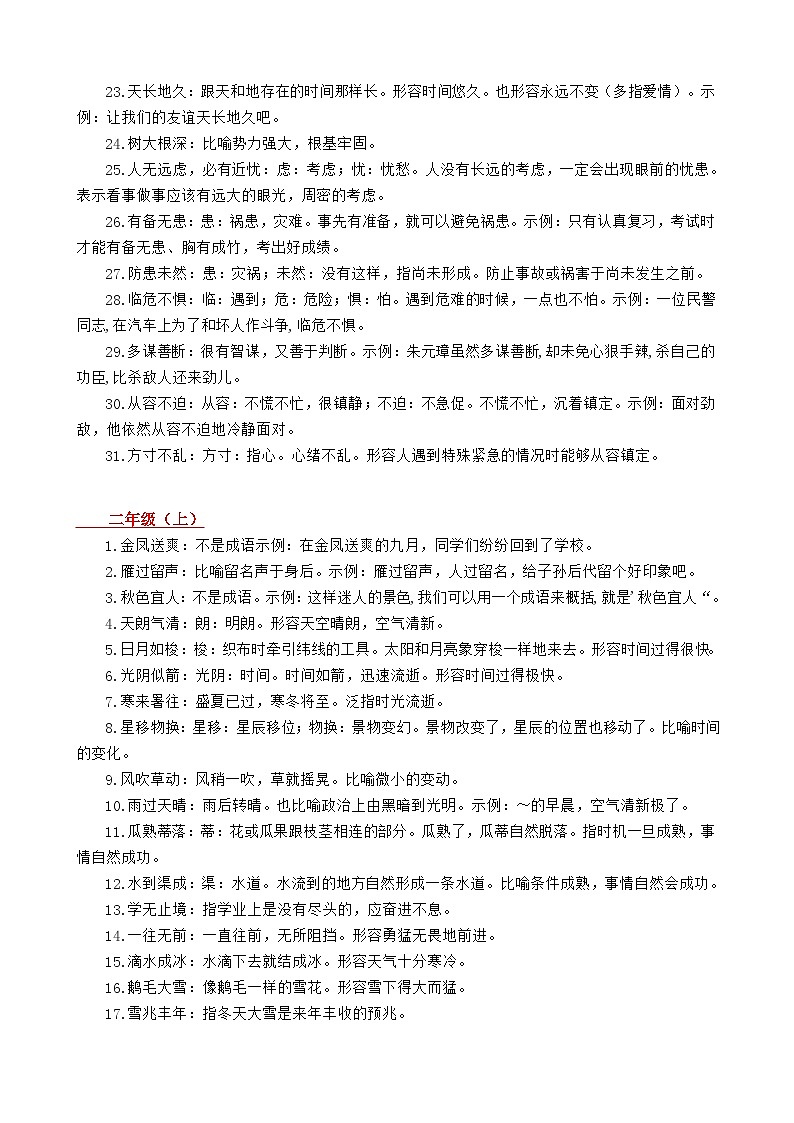 部编版语文小升初复习：小学1-6年级成语大全及解释-赶紧给孩子收藏好!学案02