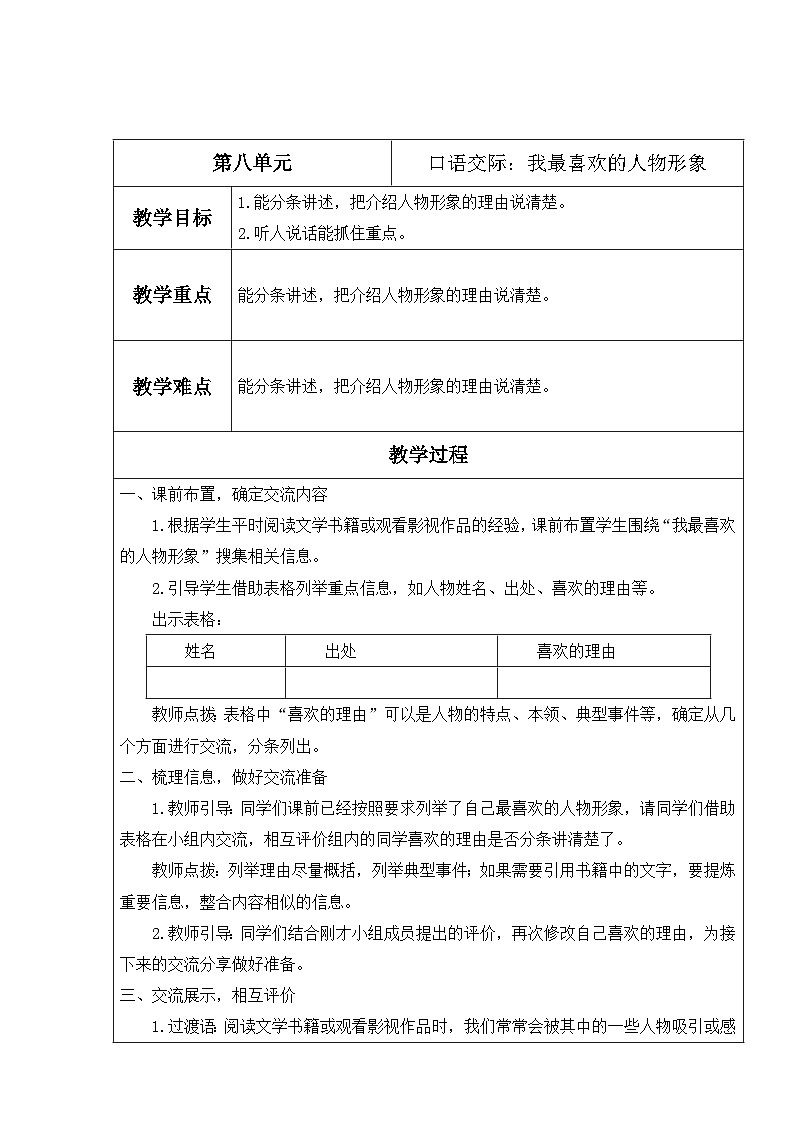 【核心素养】部编版语文五上 《口语交际：我最喜欢的人物形象》课件+教案+课文朗读01