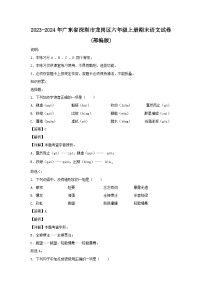 2023-2024年广东省深圳市龙岗区六年级上册期末语文试卷(部编版)