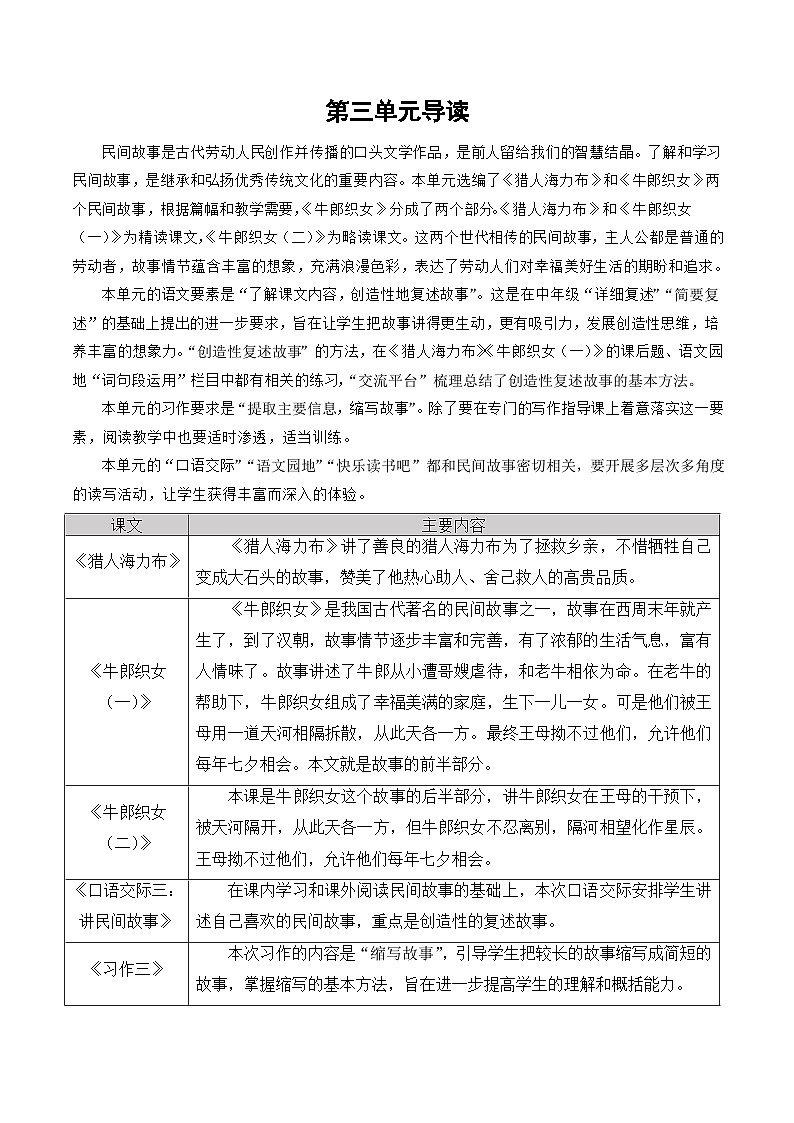 统编版（2024）五年级语文上册9.《猎人海力布》教案01