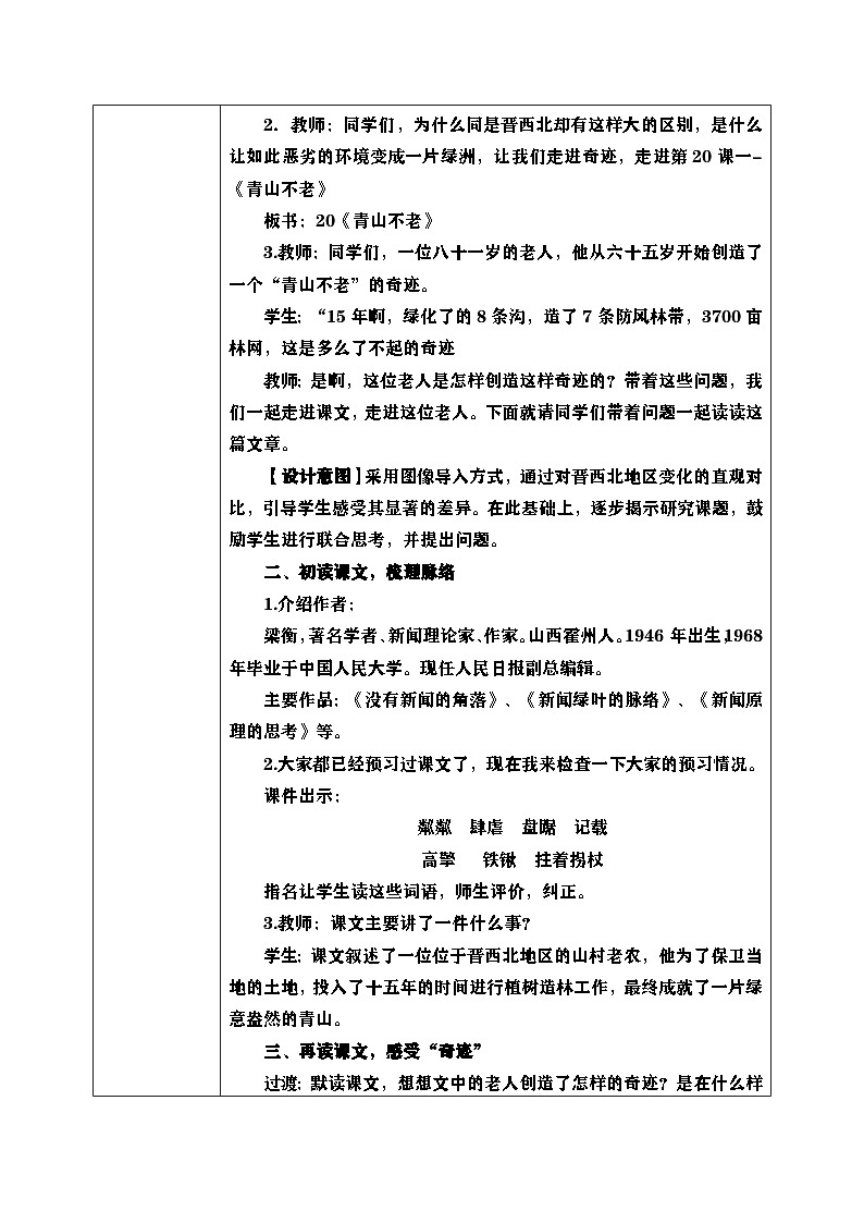 部编版小学语文6上 第六单元20.青山不老 课件+教案02