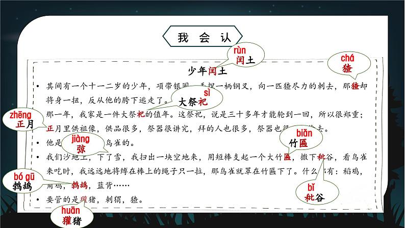 部编版小学语文6上 第八单元 25少年闰土 课件+教案07