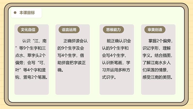 【核心素养】统编版一上语文 5.2 江南（第一课时）   课件+教案03