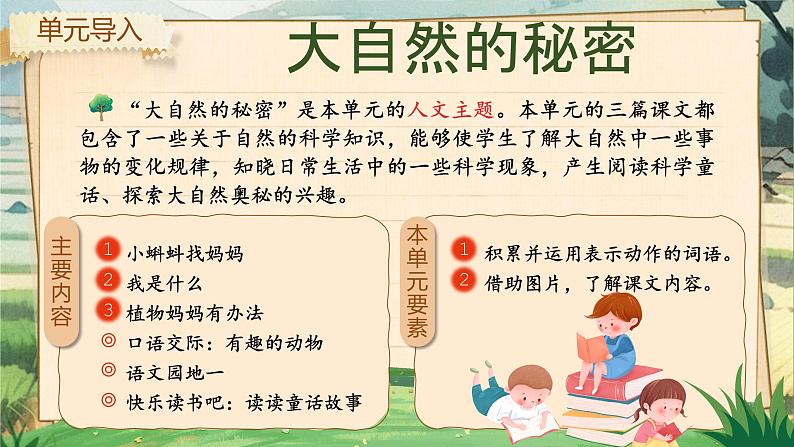 【核心素养】统编版语文二上 《第一单元：探秘大自然的秘密》》课件+教案+音视频素材02