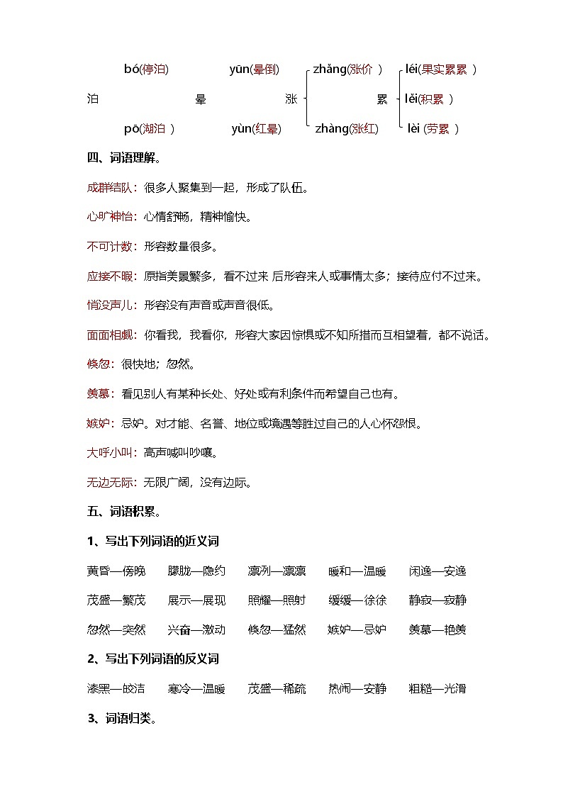 【学霸提优】统编版语文五上（ 第七单元重难点梳理复习）知识清单02