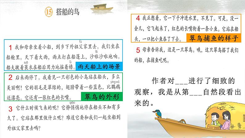 【任务型教学】统编版语文三上 15《搭船的鸟》课件+教案+音视频素材07