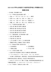 2022-2023学年山东省济宁市嘉祥县四年级上学期期末语文真题及答案