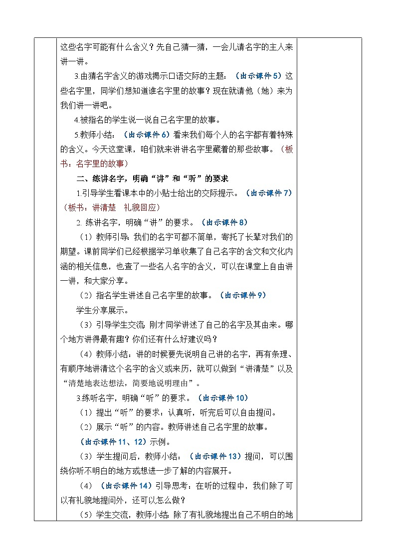 统编版（2024）三年级语文上册口语交际：名字里的故事 优质版教案02