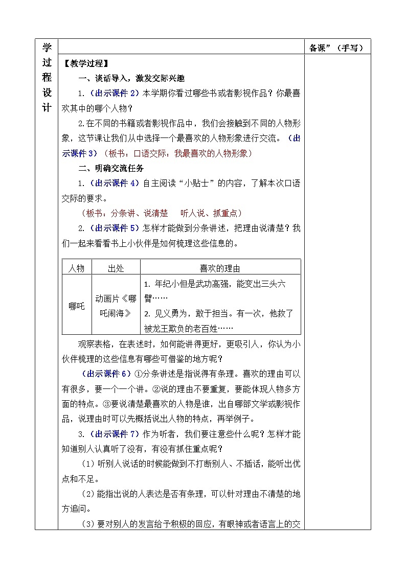 统编版（2024）五年级语文上册口语交际：我最喜欢的人物形象 优质版教案02