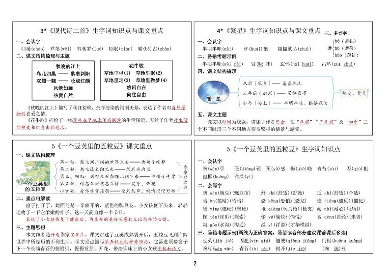 四（上）语文新版课课贴2024秋 学案02