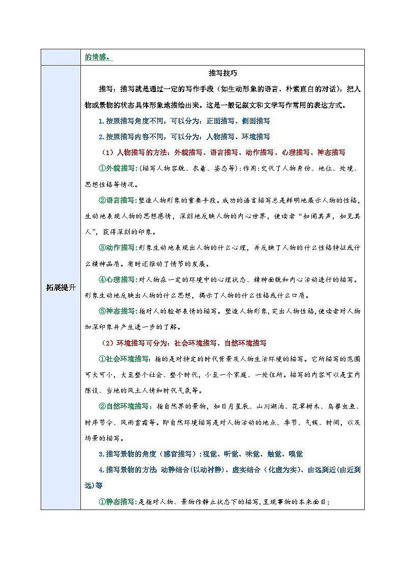 1、六上语文第一单元“触摸自然”主题阅读教案【要点梳理+真题演练】教师版 2024-2025学年统编版02