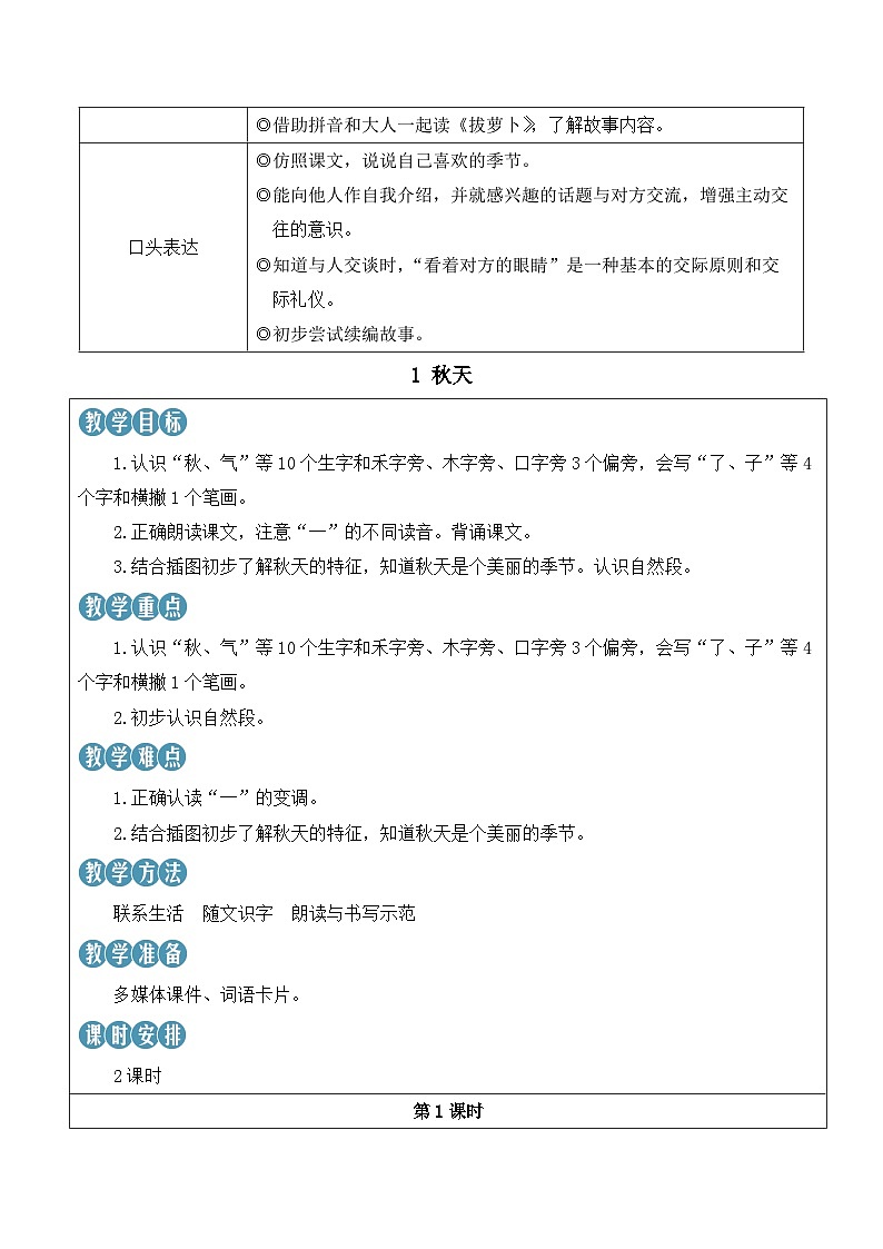 统编版2024（秋）语文一上 1《秋天》课件+教案+音视频素材02