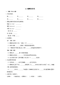 统编版（2024）四年级上册蟋蟀的住宅练习题