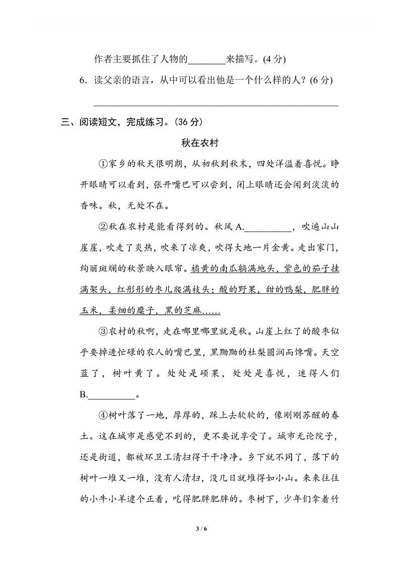 统编版2024六年级语文上册全册【期末复习】备考资料（专项复习精品练习题【有答案】）03