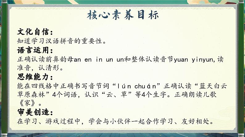 【新教材-核心素养】统编版语文一上 汉语拼音13《 an en in un ün 》课件+教案+音视频素材02