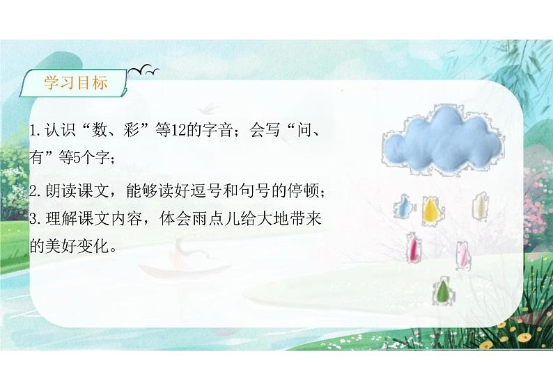 第八单元阅读10《雨点儿》（教学课件） 一年级语文上册（统编版五四制）第2页