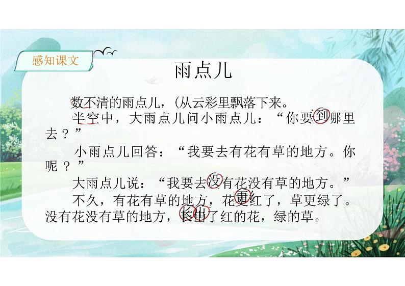 第八单元阅读10《雨点儿》（教学课件） 一年级语文上册（统编版五四制）第6页