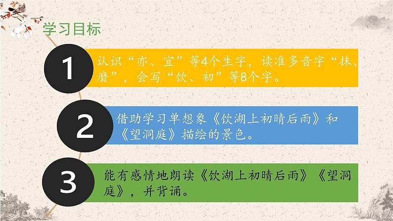 三上《古诗三首》教学课件（第二课时 《饮湖上初晴后雨》《望洞庭》）第2页