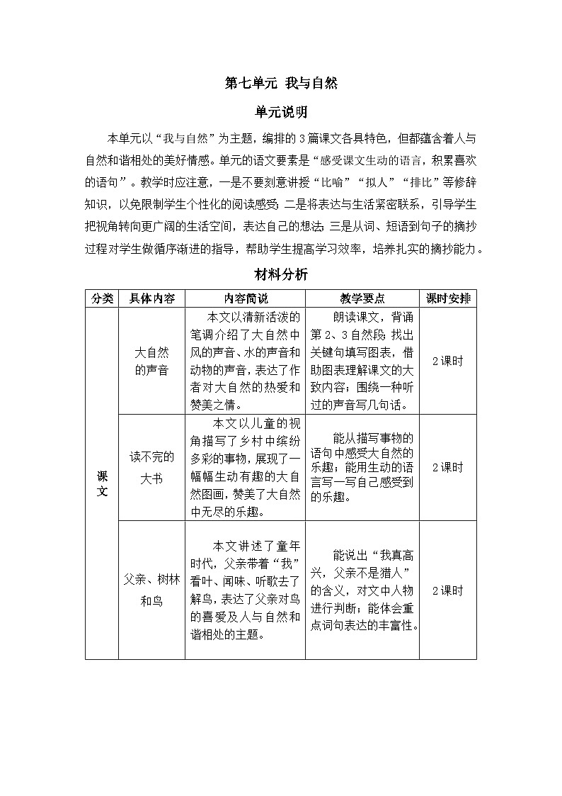 《大自然的声音》精品教案（第一课时）第1页