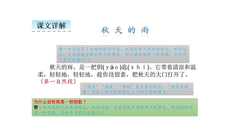 人教部编版小学语文三年级上册《秋天的雨》教学PPT.08