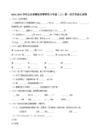 山东省潍坊市寒亭区2024-2025学年六年级上学期第一次月考语文试卷