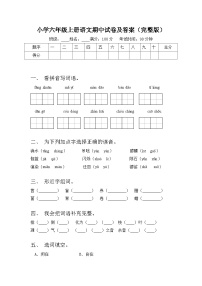 期中试题-2024-2025学年六年级上册语文统编版