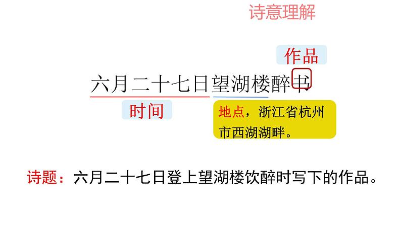 统编版（2024）六年级语文上册3古诗三首-六月二十七日望湖楼醉书课件4第5页