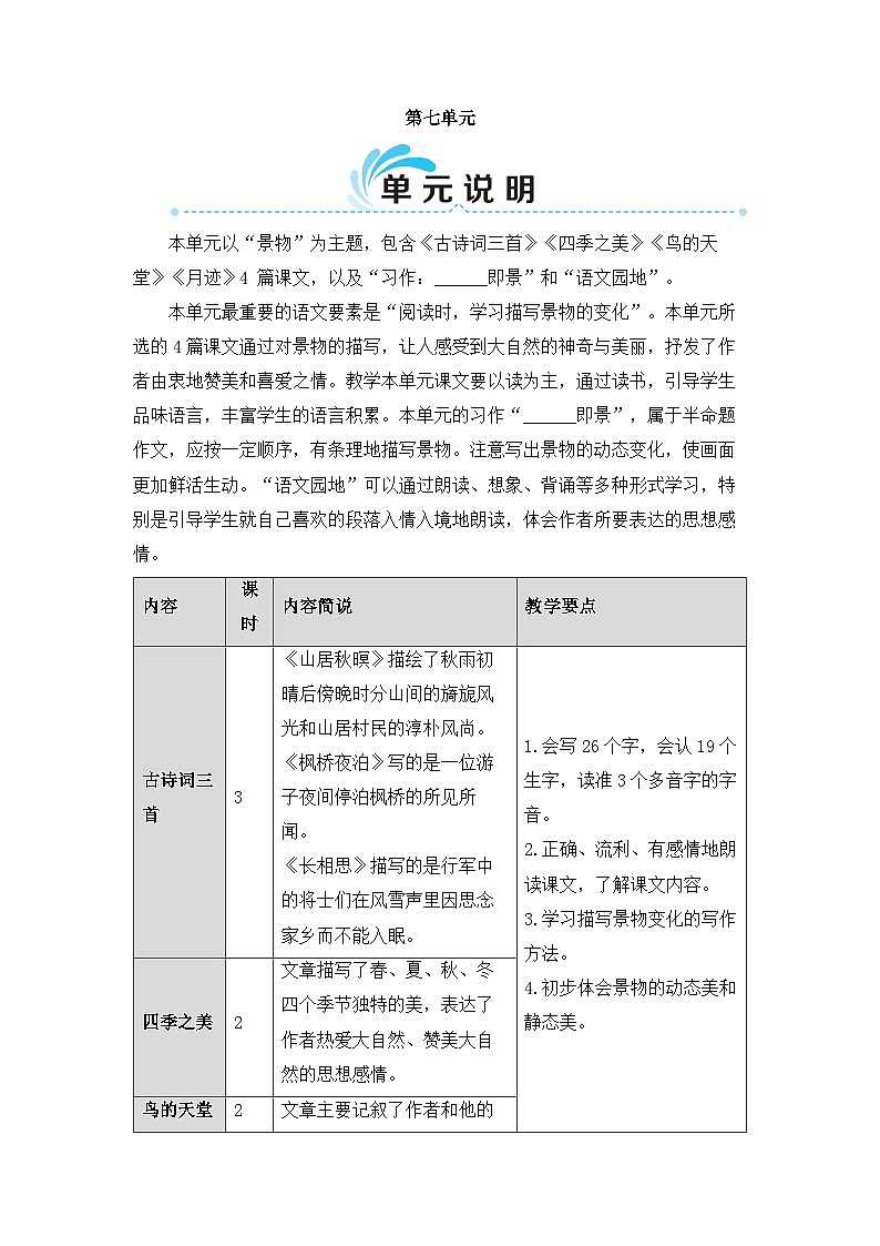 五上《古诗词三首 山居秋暝 枫桥夜泊》教学设计1（第一课时）01