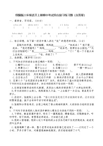 统编版六年级语文上册期中考试综合复习练习题（含答案）