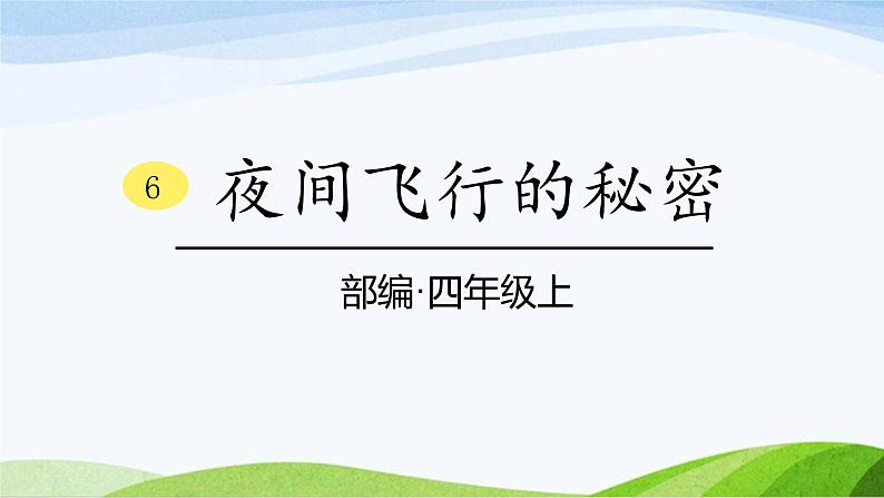 2024-2025部编版语文四年级上册6《夜间飞行的秘密》课时课件第1页