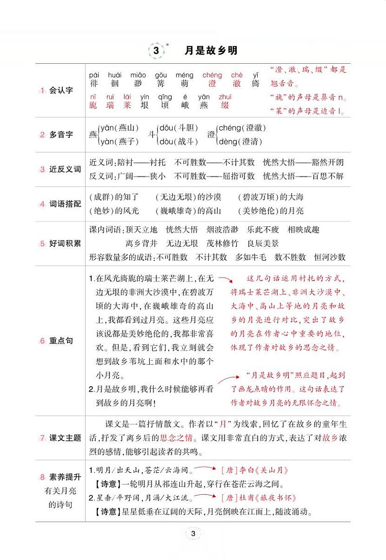 语文课堂笔记（背记清单）第3页