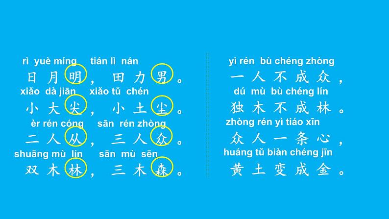 小学语文新部编版一年级上册第六单元第六课《日月明》作业课件（2024秋）第7页