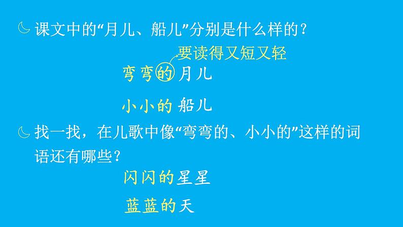 小学语文新部编版一年级上册第七单元第五课《小小的船》作业课件（2024秋）第8页