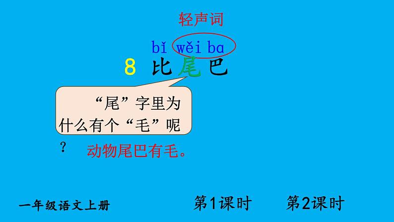 小学语文新部编版一年级上册第八单元第八课《比尾巴》作业课件（2024秋）01