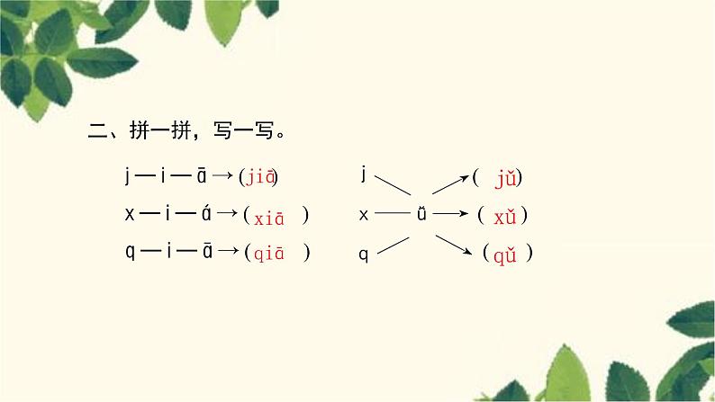 部编版（2024秋）语文一年级上册 6.j q x课件第3页