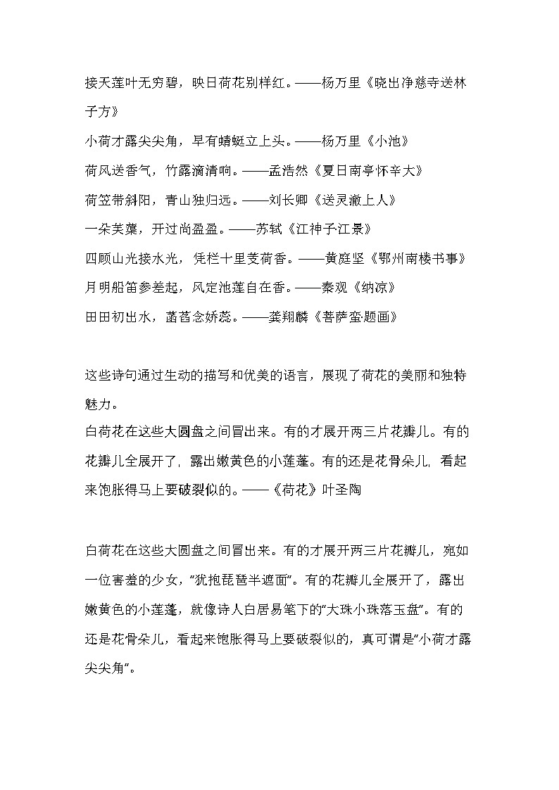 部编版语文三年级下册 3.《荷花》教学设计第2页