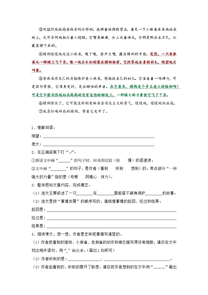 第五单元“记叙顺序”主题阅读（要点梳理+例文训练）-2024-2025学年四年级上册 统编版03
