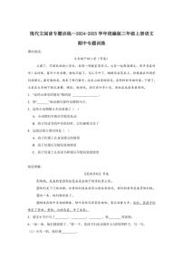 2024～2025学年统编版三年级上册语文期中专题训练：现代文阅读专题训练（含答案）