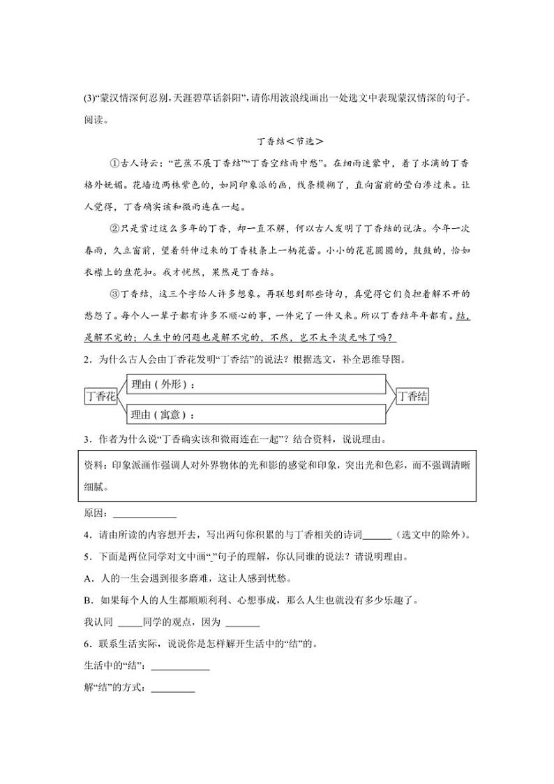 2024～2025学年统编版六年级上册语文期中专题训练：现代文阅读（含答案）第2页