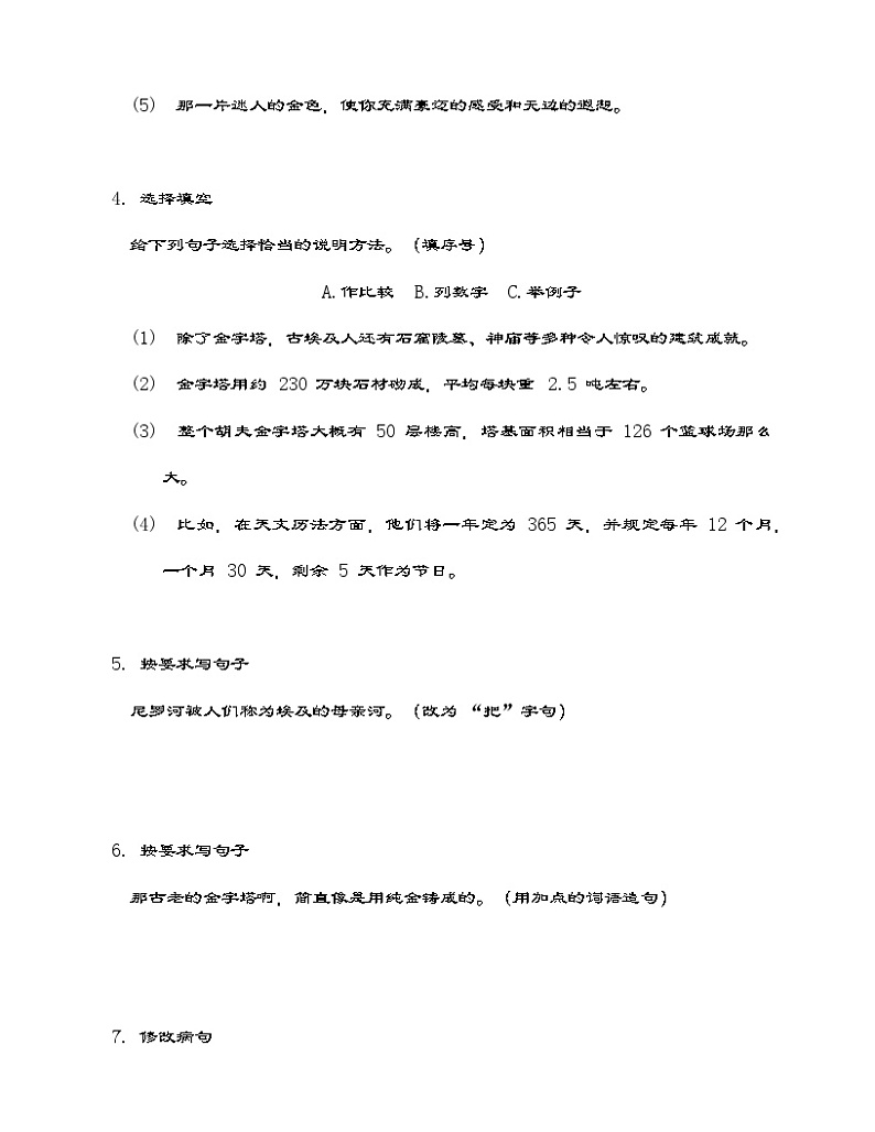 部编版语文五年级下册 20金字塔 同步练习(含答案)第2页