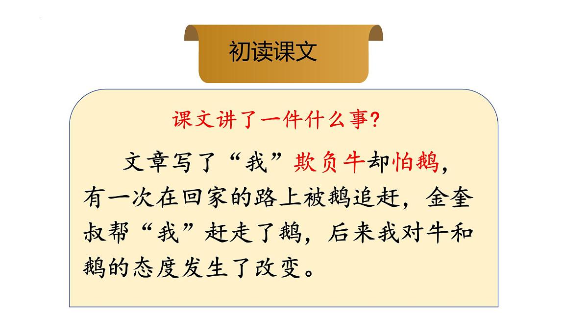 统编版语文四年级上册第18课《牛和鹅》课件第8页