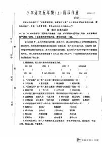 江苏省泰州市兴化市2024-2025学年五年级上学期期中阶段作业语文试卷