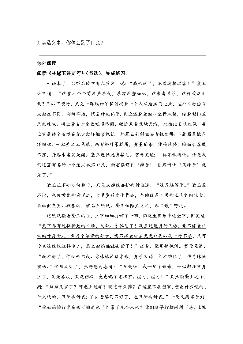统编版小学语文五年级下册分层作业课时练习第8课 红楼春趣（含答案）第3页