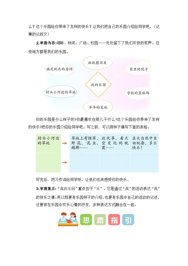 统编版小学语文四年级下册作文能力提升练习第一单元习作：我的乐园（教学设计）（含答案）第2页