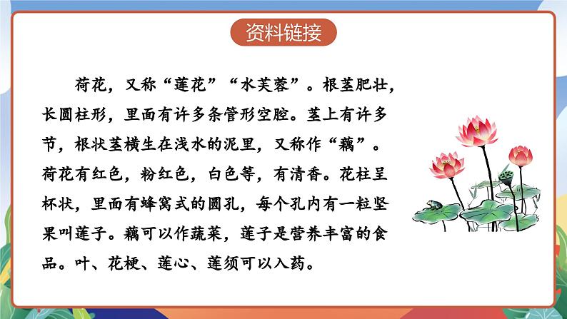 人教部编版语文三年级下册 第三课《荷花》第一课时 课件+教案+分层练习+学习任务单04