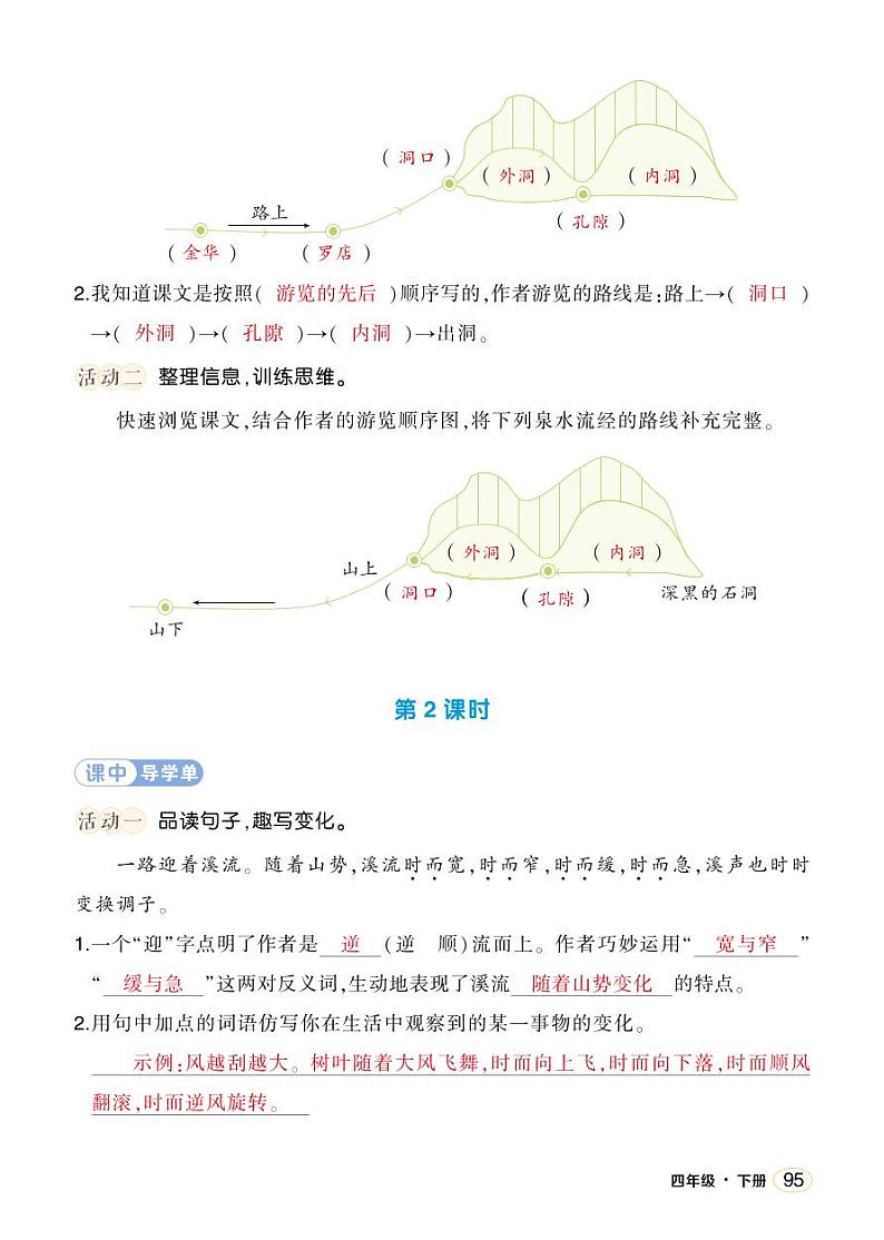 人教部编版语文四年级下册 17《记金华的双龙洞》课件+教案+学习单02