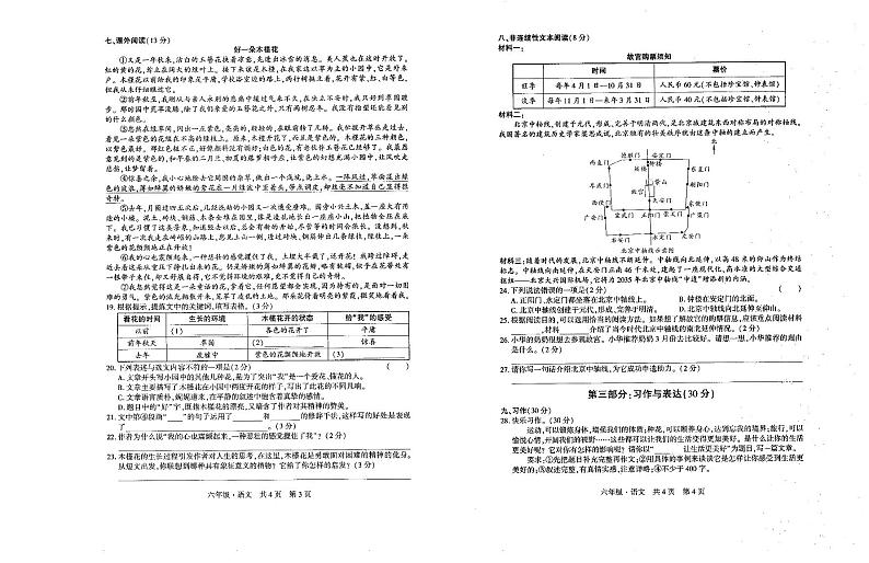 贵州省铜仁市石阡县2023-2024学年六年级上学期期中语文试卷第2页