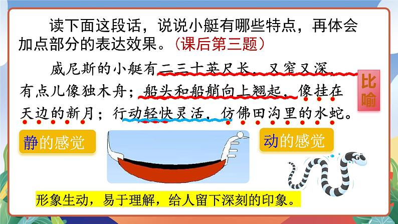 人教部编版语文五年级下册 18《威尼斯的小艇》第二课时 课件第8页