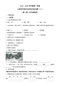 精品解析：2024-2025学年海南省海口市统编版四年级上册期中考试语文试卷（原卷版）-A4